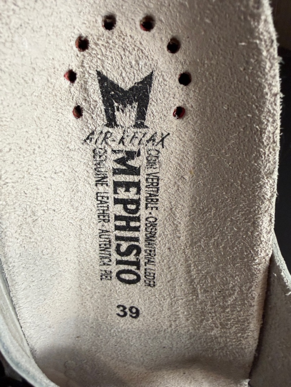Mephisto Off-White Leather Toe-Post Sandals with Buckle Size 39 - Picture 4 of 8